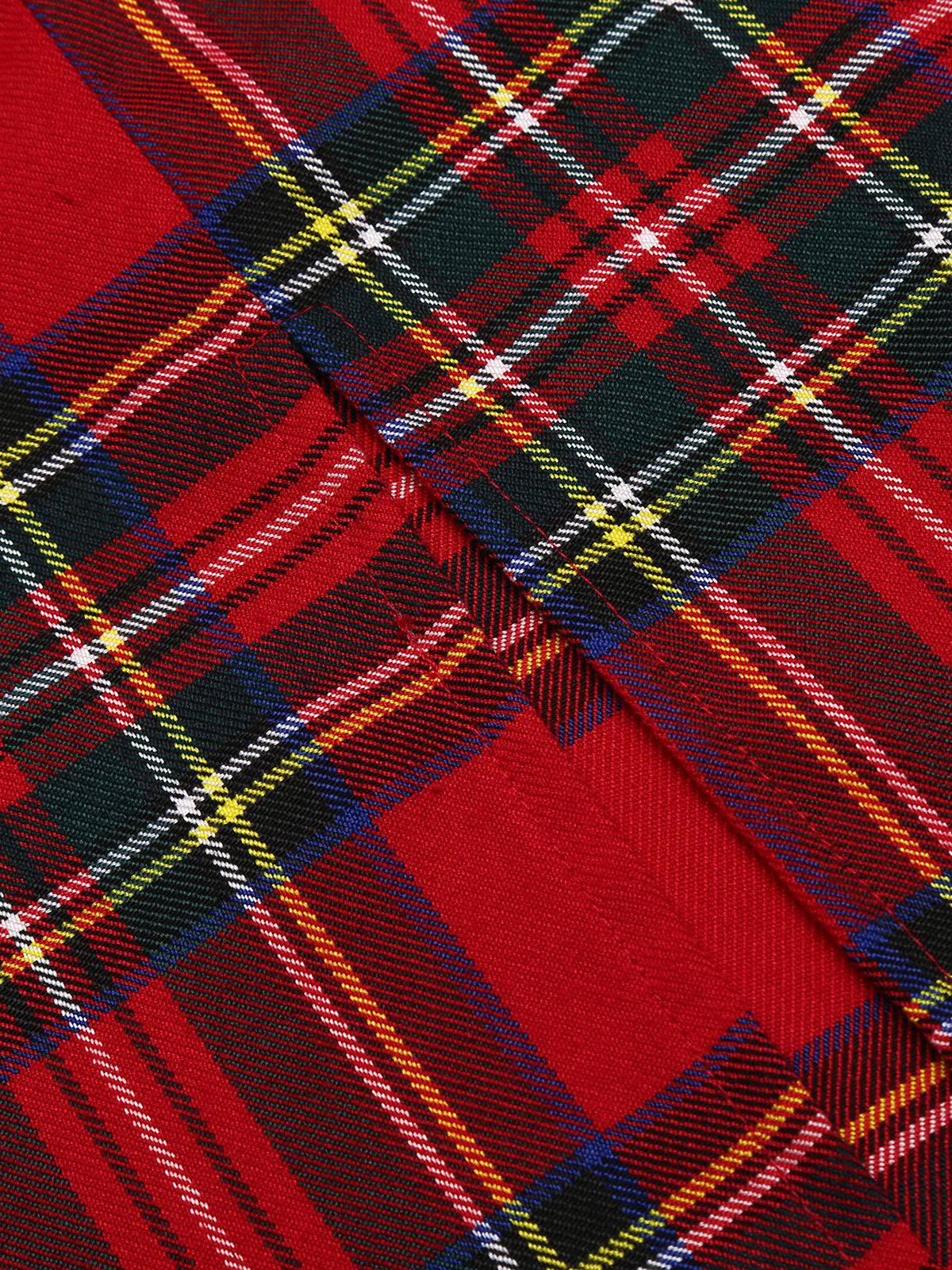 Red 1960s Plaids Bodycon Dress - Image 6