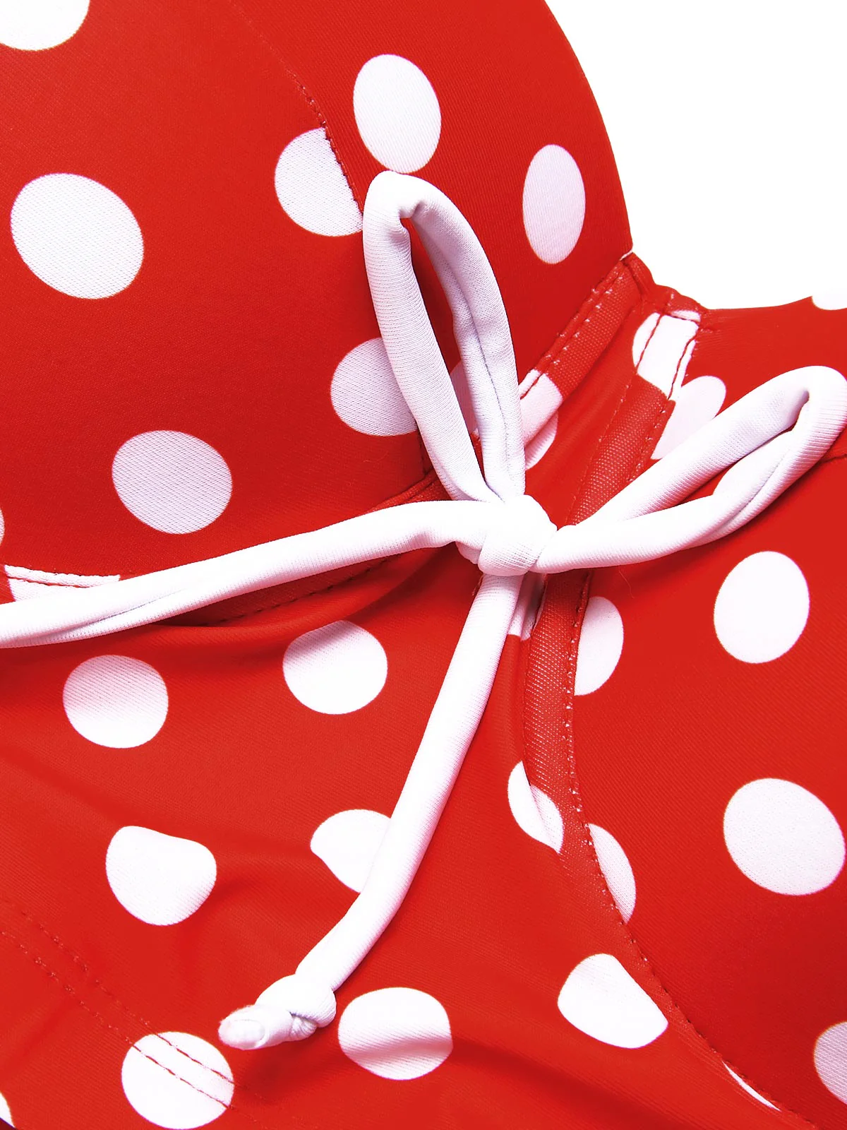 Red 1950s Strap Polka Dot Bikini Set - Image 4