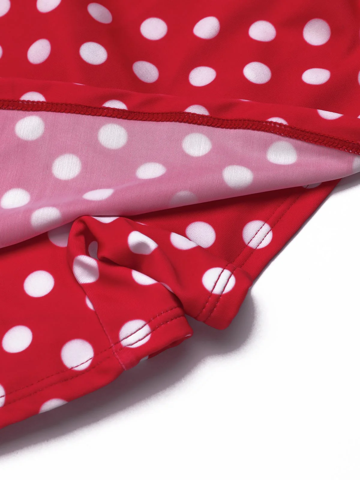 Red 1940s Polka Dot Strap One-Piece Swimsuit - Image 10