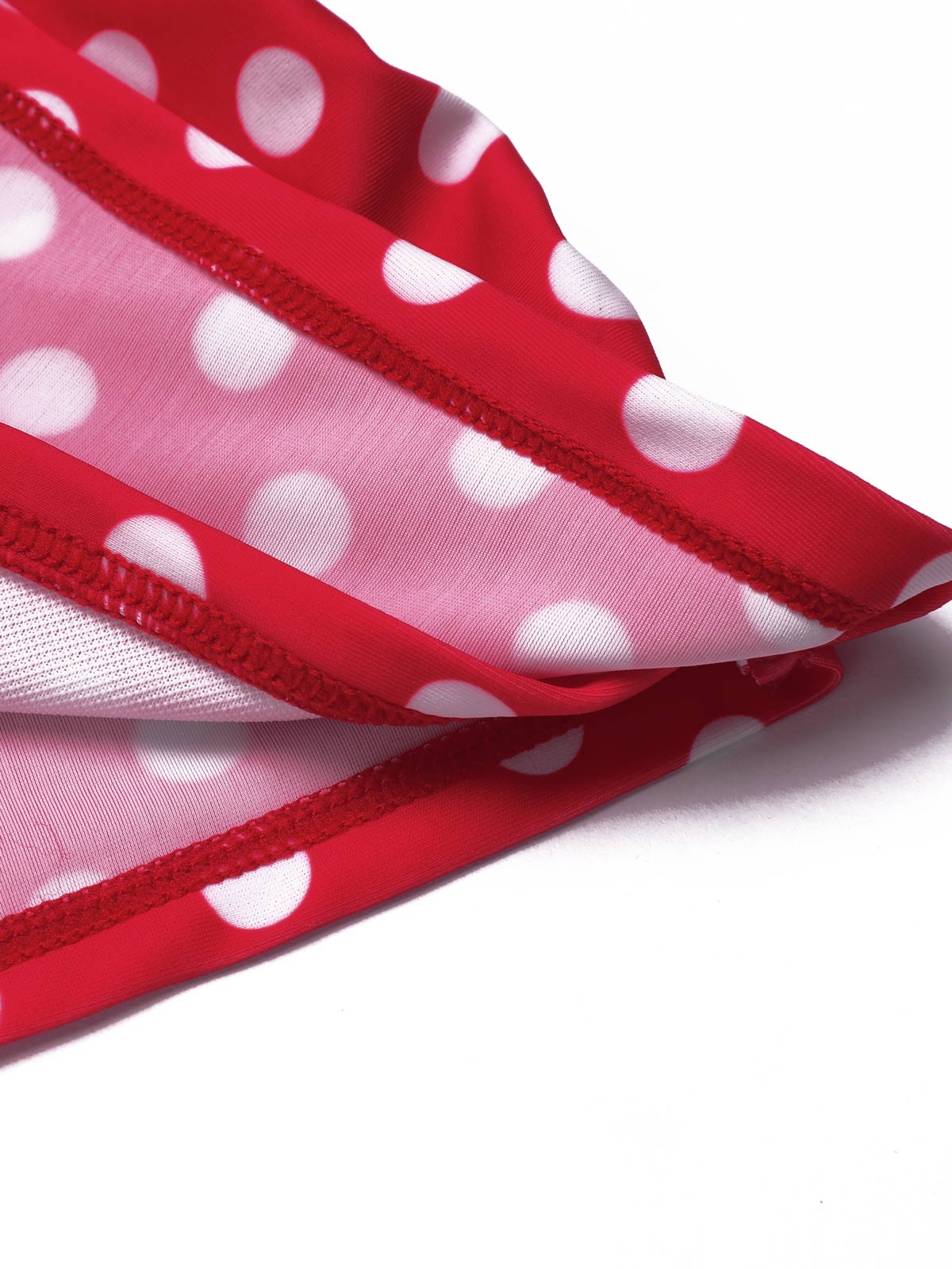 Red 1940s Polka Dot Strap One-Piece Swimsuit - Image 9