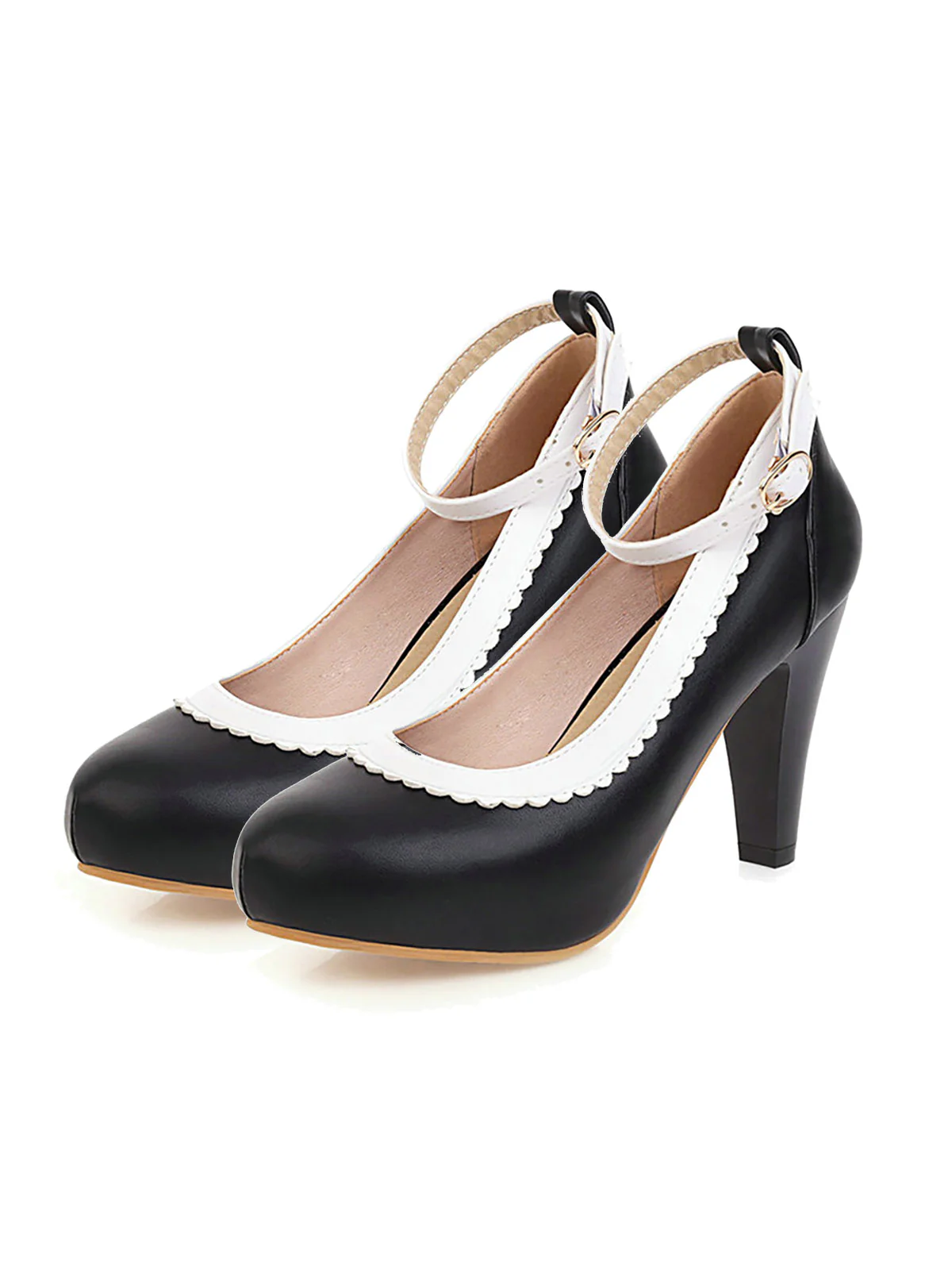 Retro Ankle Strap High Heels Shoes - Image 4