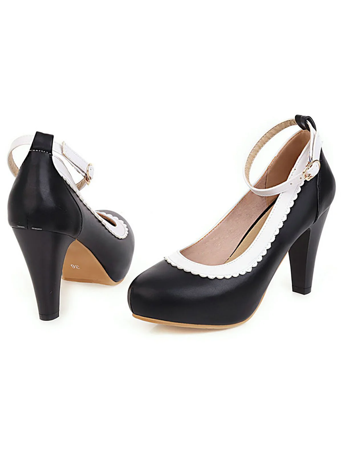 Retro Ankle Strap High Heels Shoes - Image 6