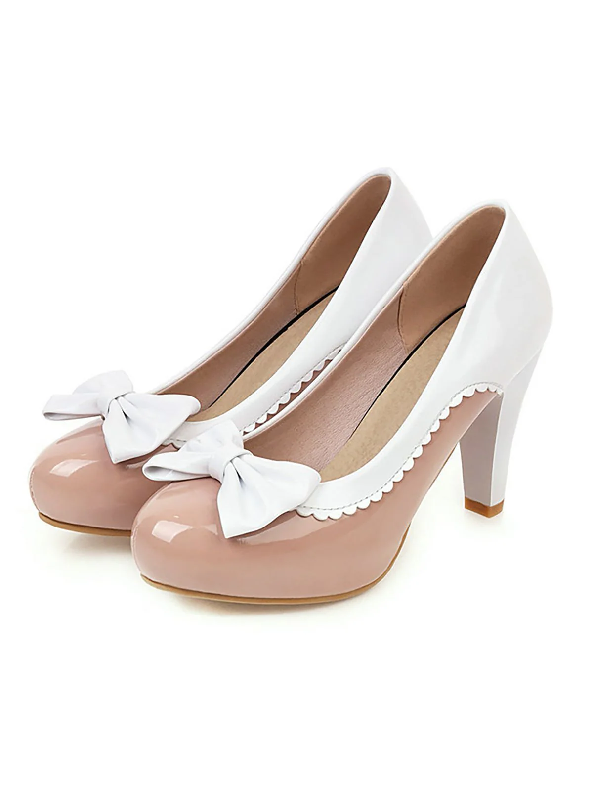 Retro Bowknot High Heels Shoes - Image 13