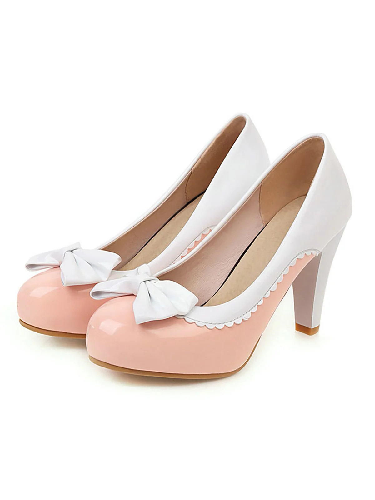 Retro Bowknot High Heels Shoes - Image 9