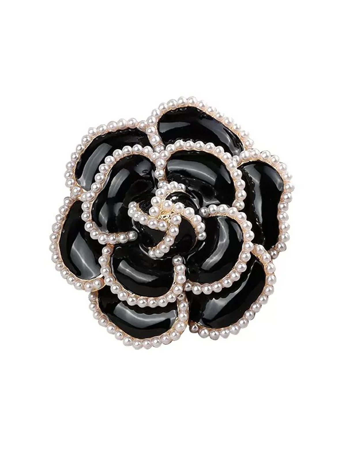 Retro Pearl Solid Floral Brooch - Image 3