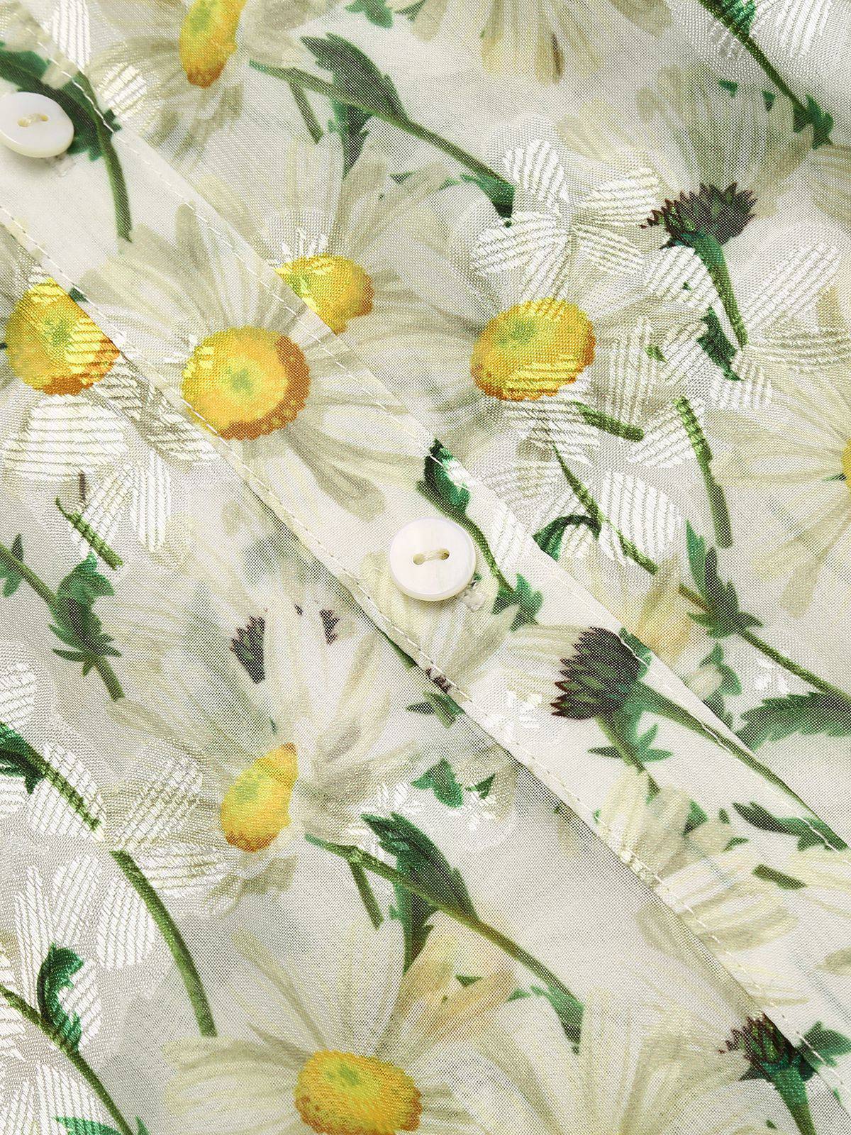 Retro White Floral Button Swing Cover-up - Image 9