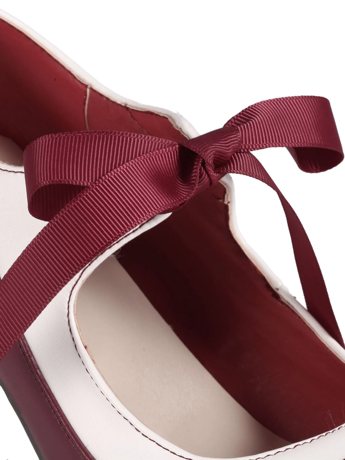 Retro Wine Red Lace-Up Stiletto Shoes - Image 5