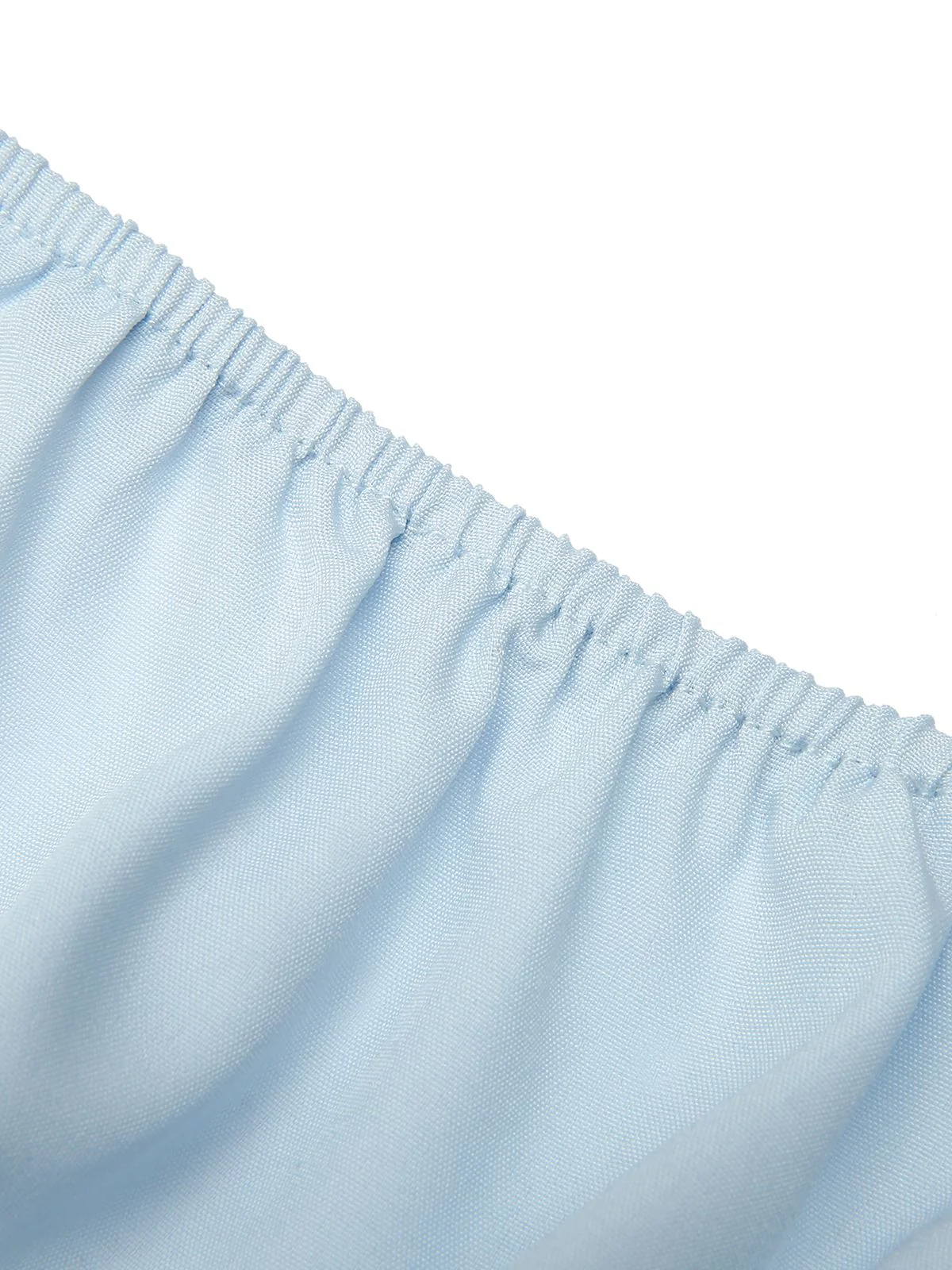 Sky Blue 1950s Solid Puff Sleeves Tops - Image 6