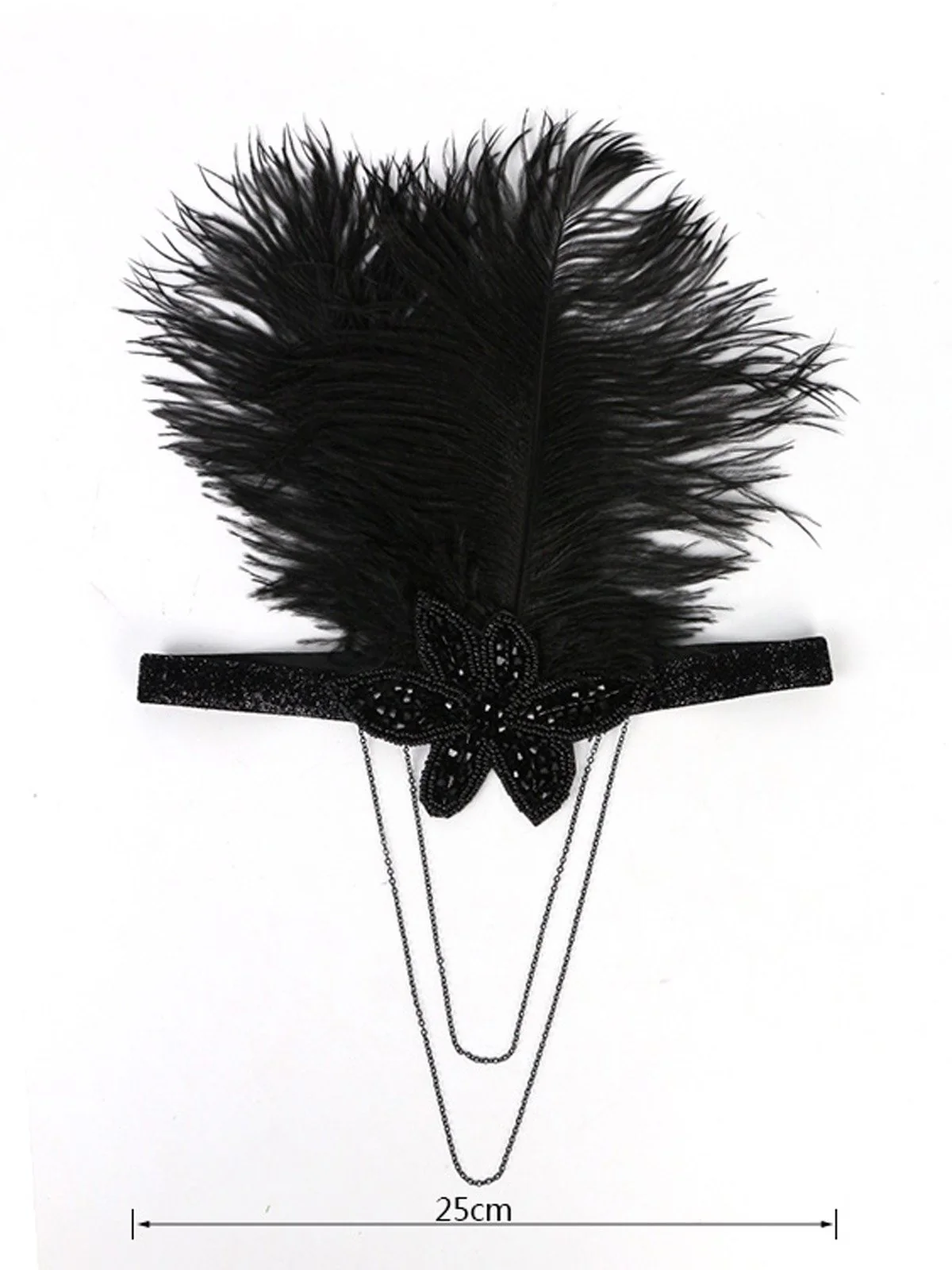 [US Warehouse] 1920s Feather Elastic Headband - Image 3