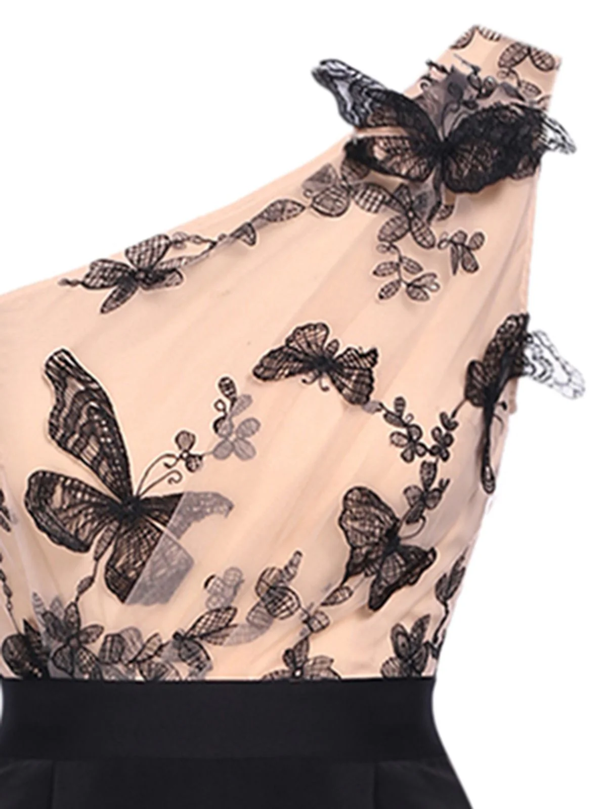 1930s One-shoulder Lace Butterfly Jumpsuit - Image 4