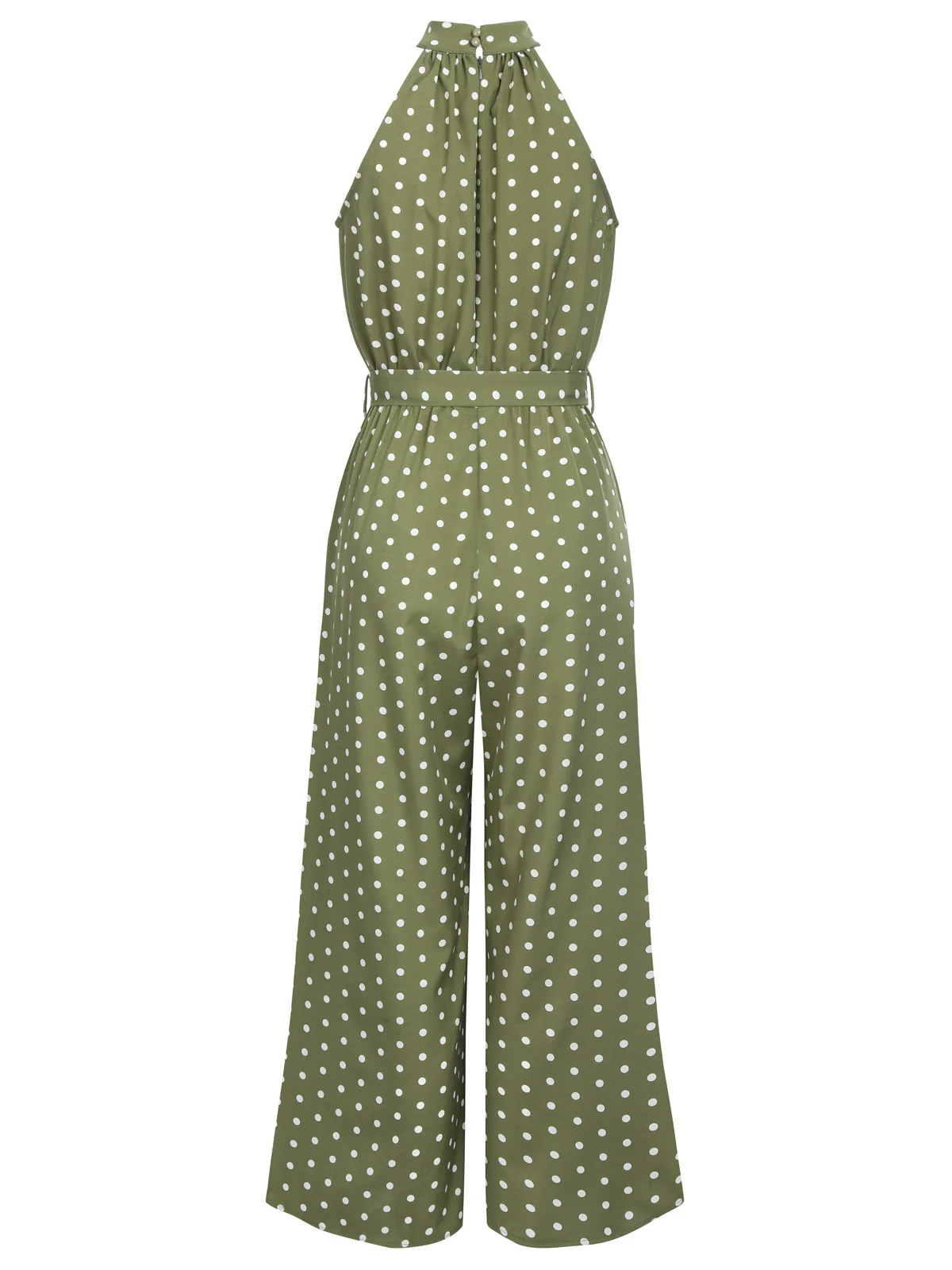 1930s Polka Dot Belt Jumpsuit - Image 3