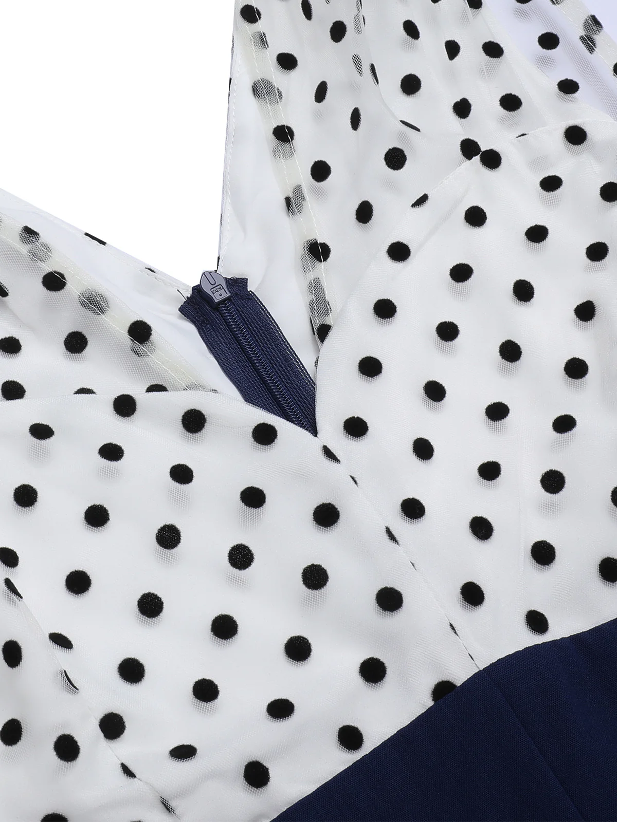 [Pre-Sale] 1930s Polka Dot Patchwork Button Jumpsuit - Image 3