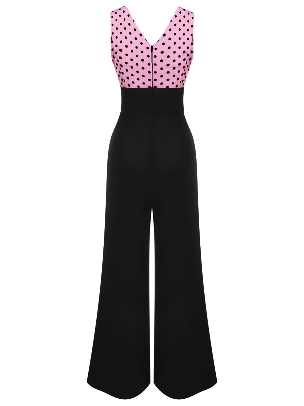 [Pre-Sale] 1930s Polka Dot Patchwork Button Jumpsuit - Image 8