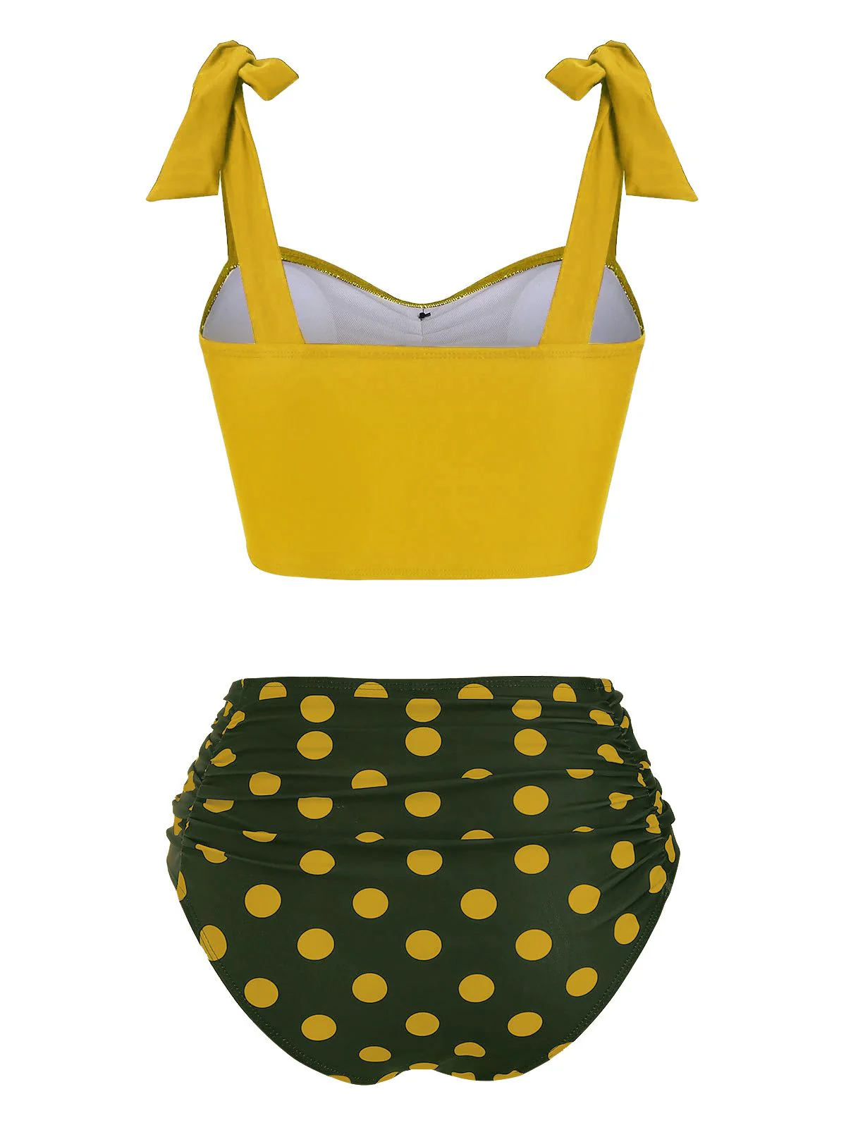 1950s Bowknot Spaghetti Strap Button Bikini - Image 4