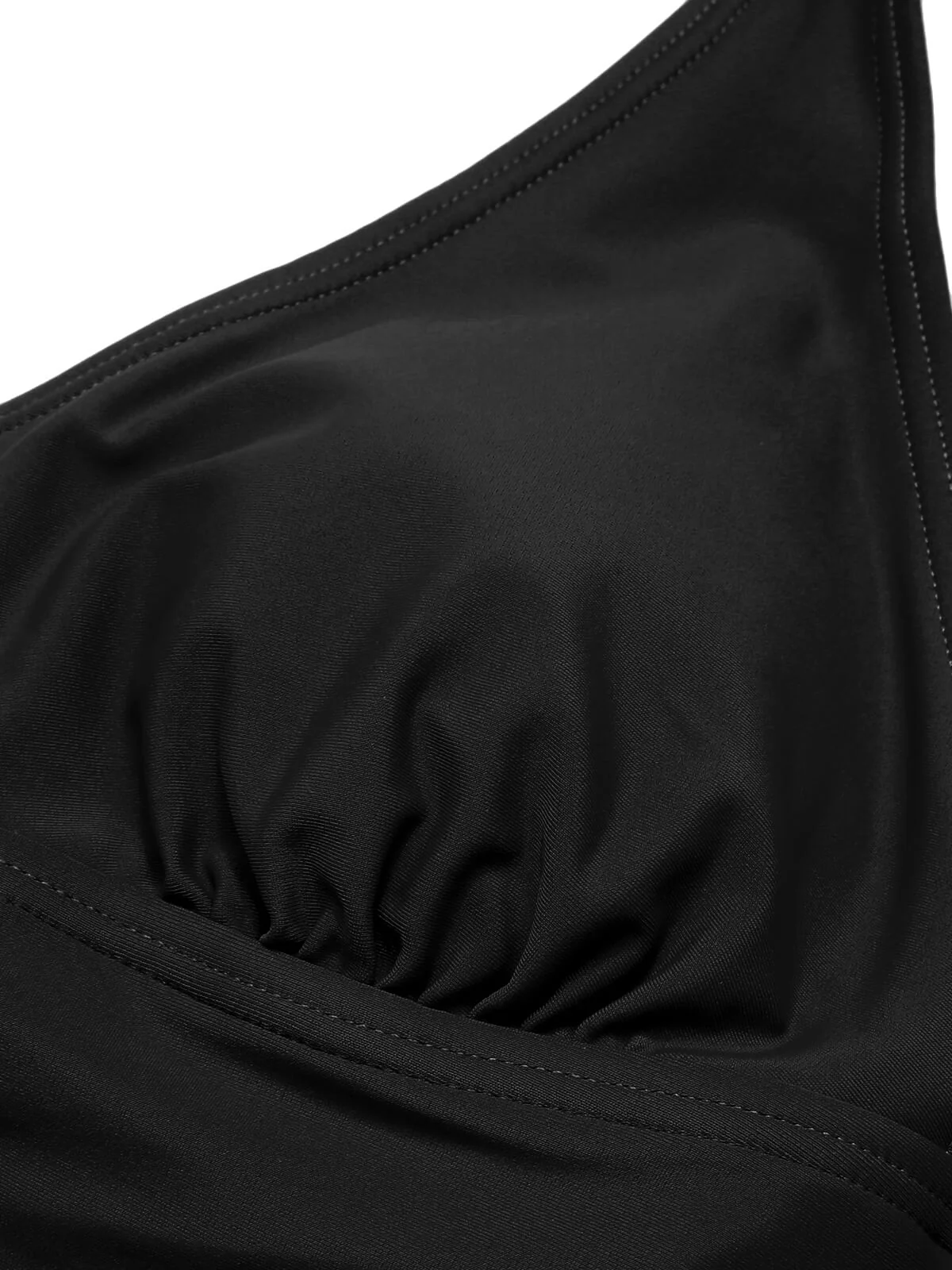 1950s Solid V-Neck One-Piece Swimsuit - Image 5