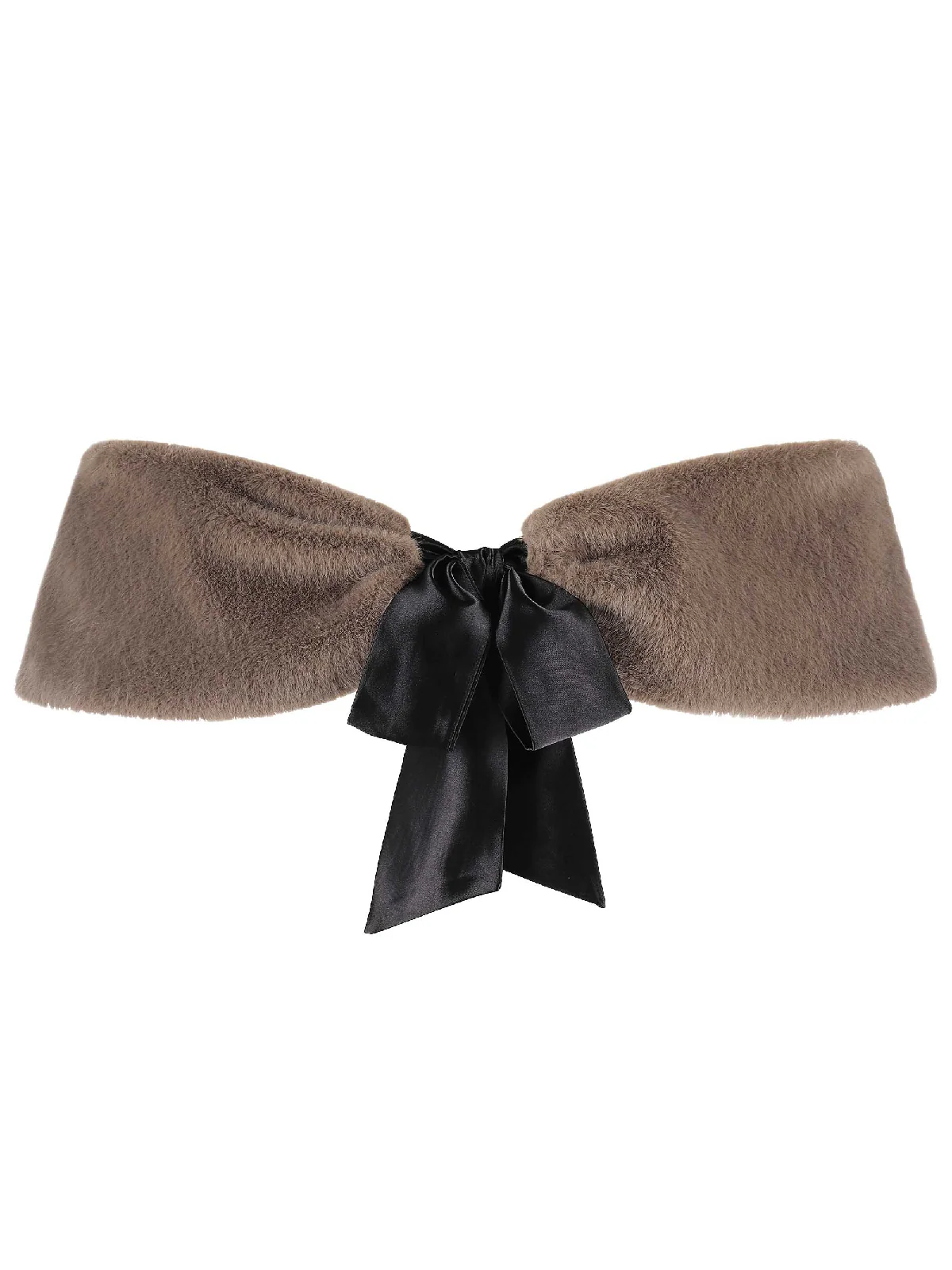 2PCS Black 1960s Solid Dress & Plush Cape - Image 3