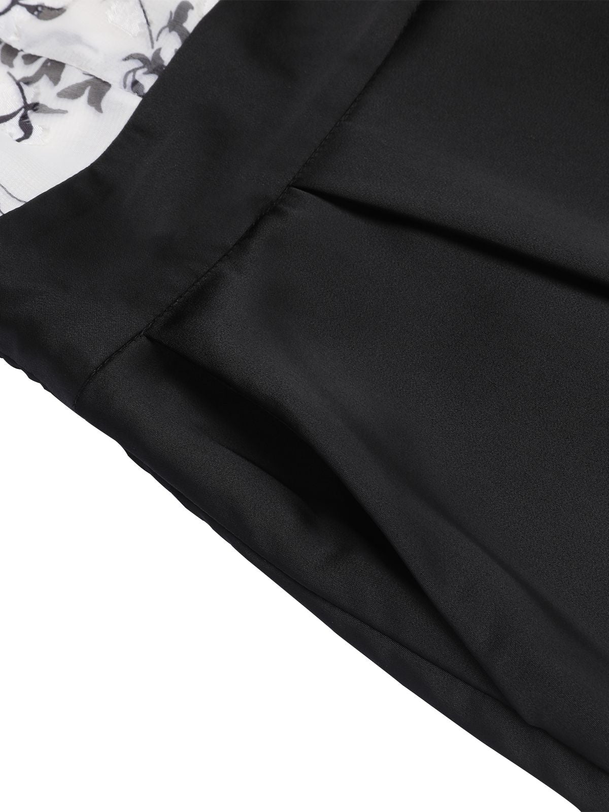 Black White 1930s Floral Halter Strap Jumpsuit - Image 6