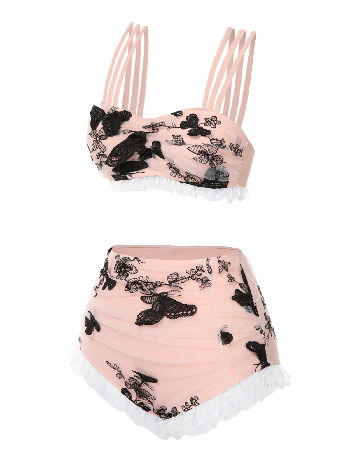 1950s Lace Strawberry Cami Tankini Set - Image 11