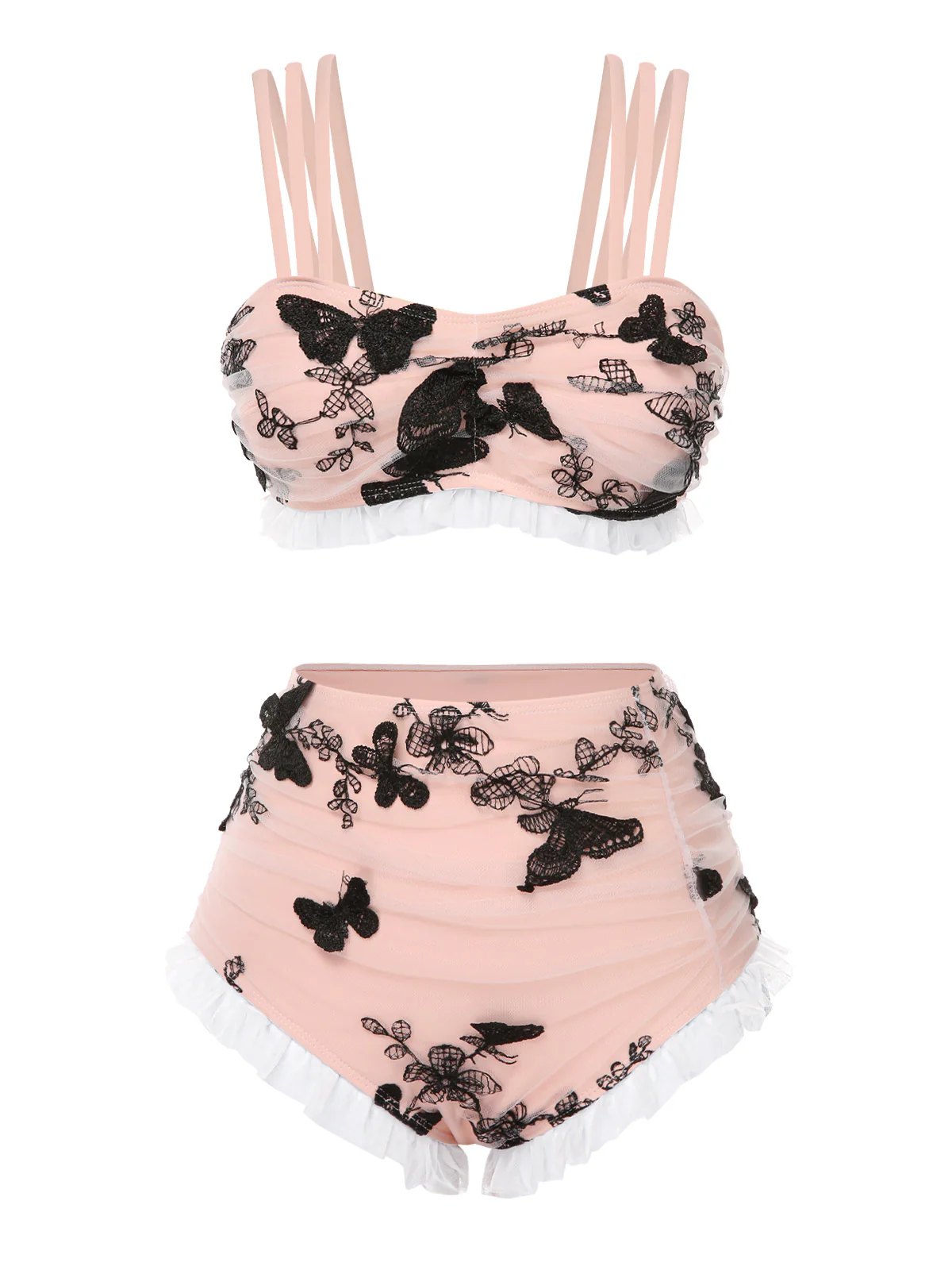 1950s Lace Strawberry Cami Tankini Set - Image 10