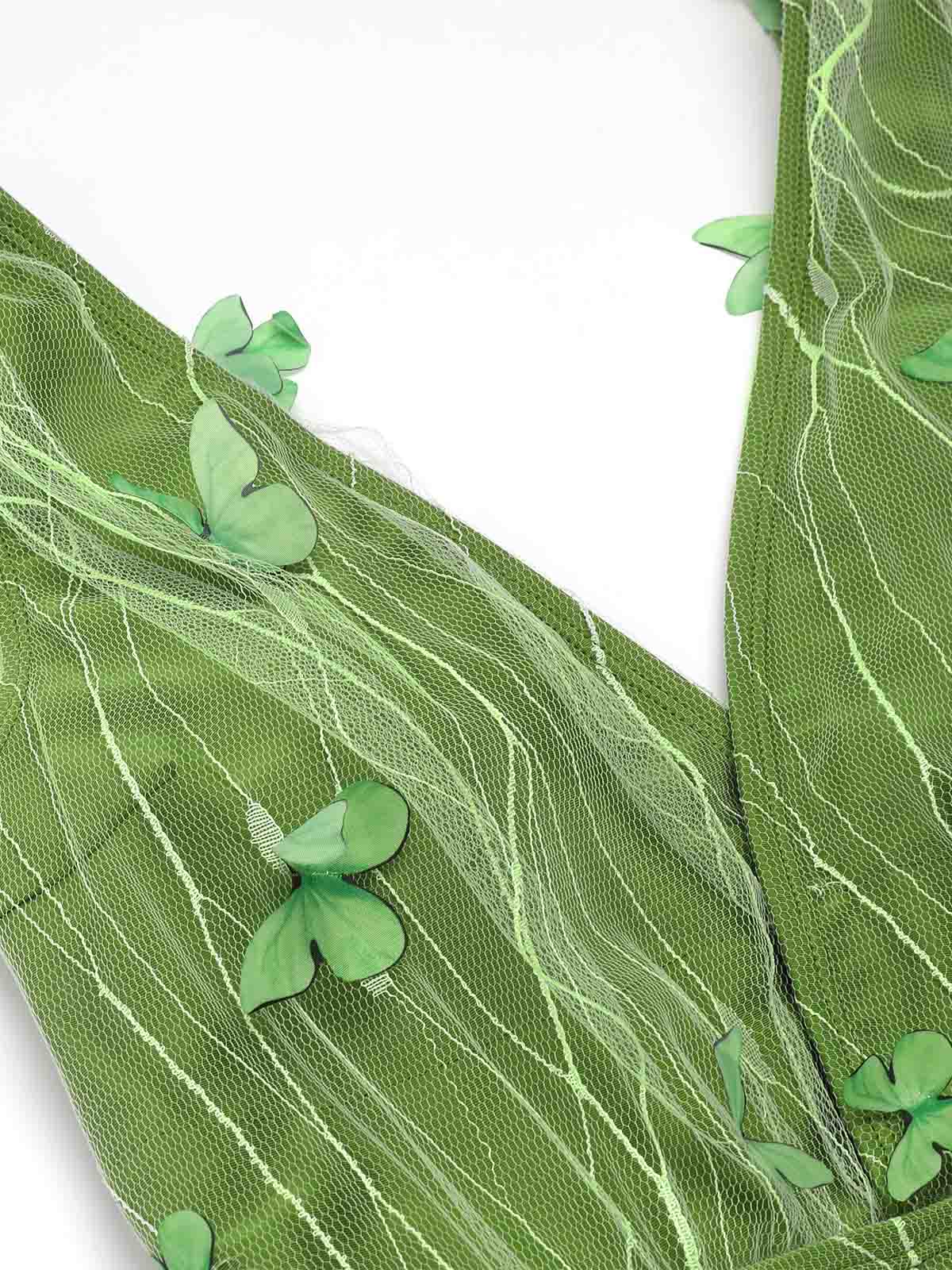 Green 1960s 3D Butterfly Mesh Swimsuit - Image 5