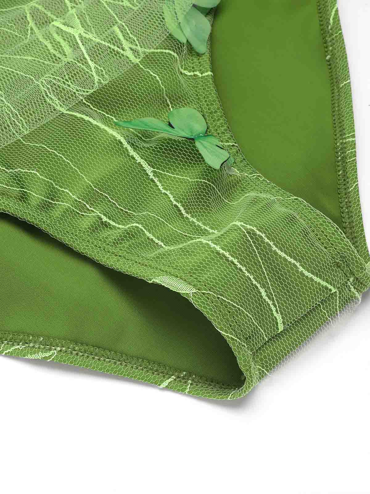 Green 1960s 3D Butterfly Mesh Swimsuit - Image 7