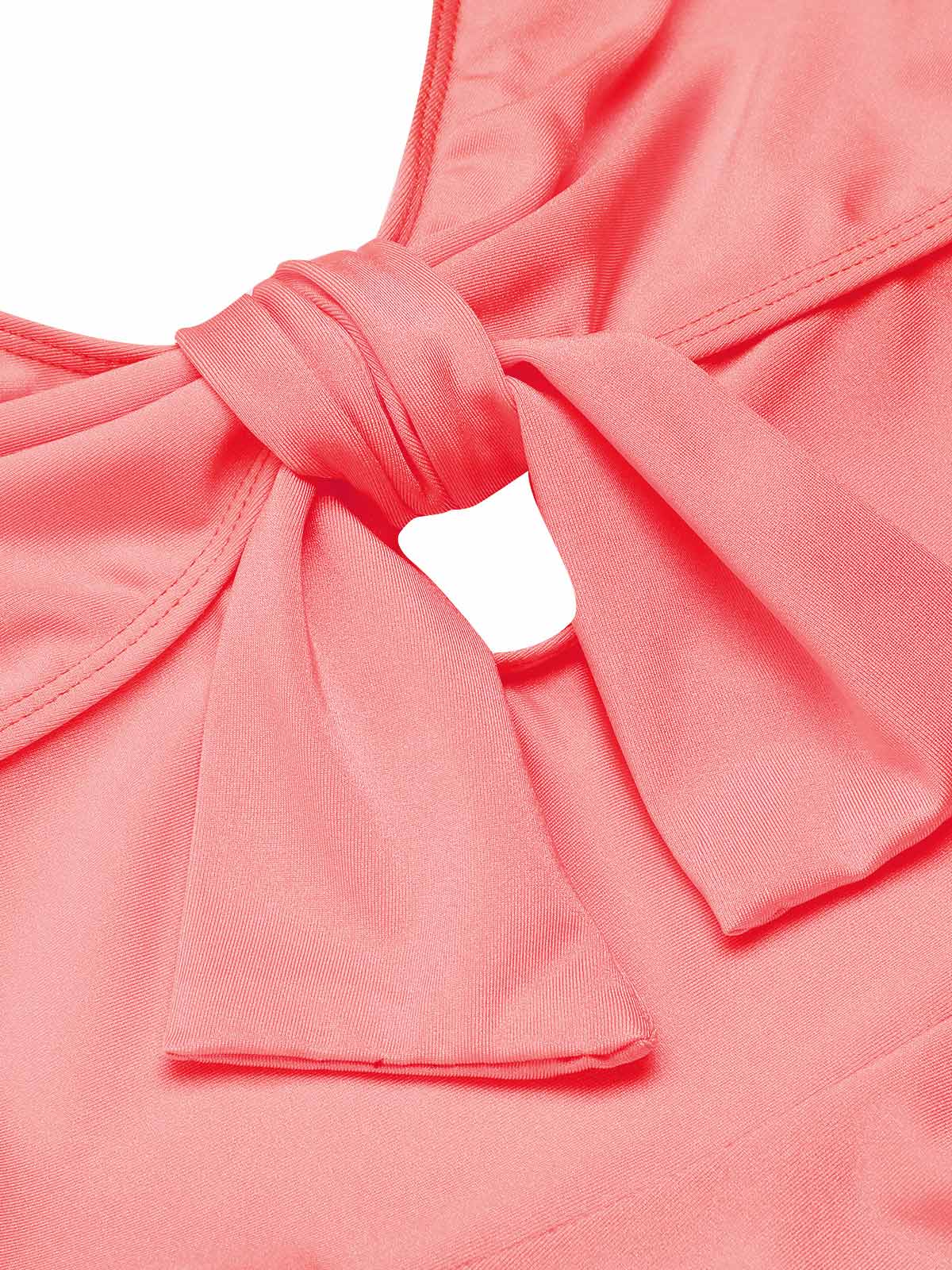 Pink 1940s Bow Strap One-piece Swimsuit - Image 6