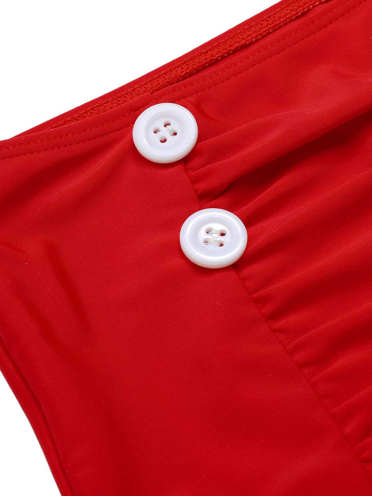 Red 1960s Halter Roses Swimsuit - Image 6