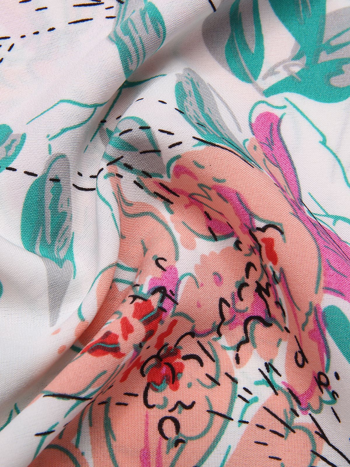 White 1940s Cotton Floral Lace V-Neck Romper - Image 4