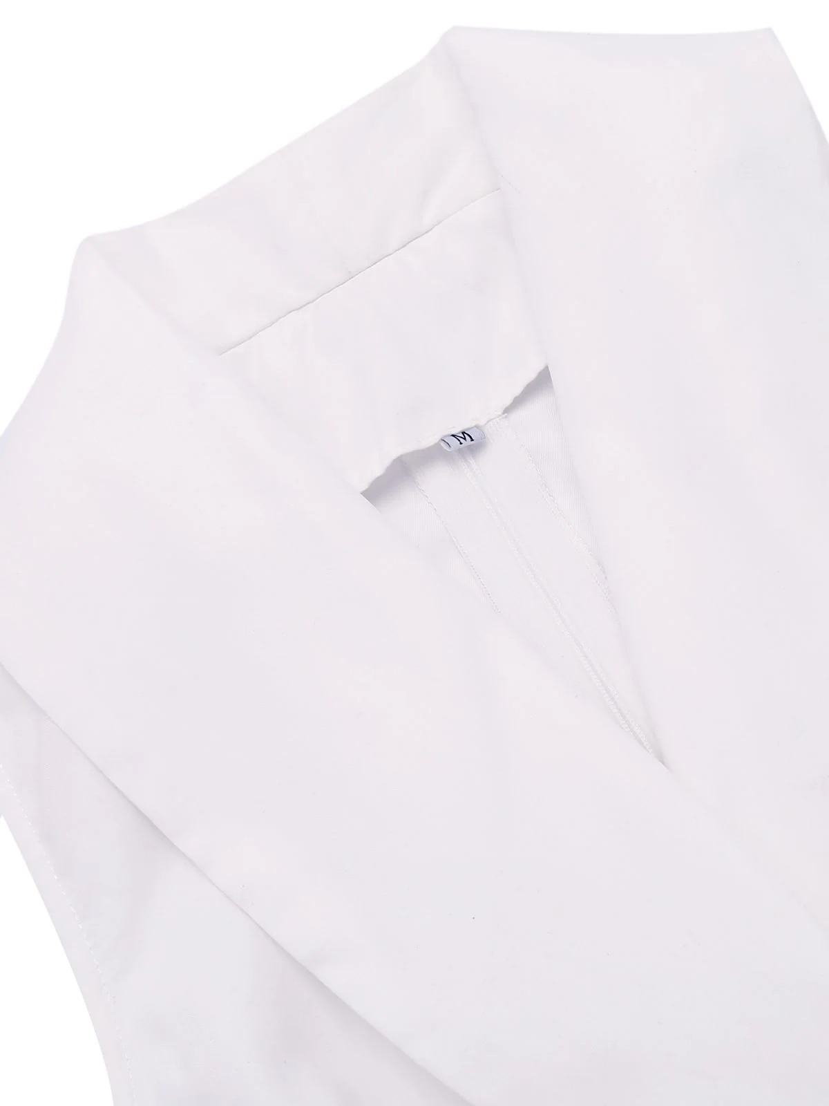 White 1950s Halter Belted Swing Dress - Image 5