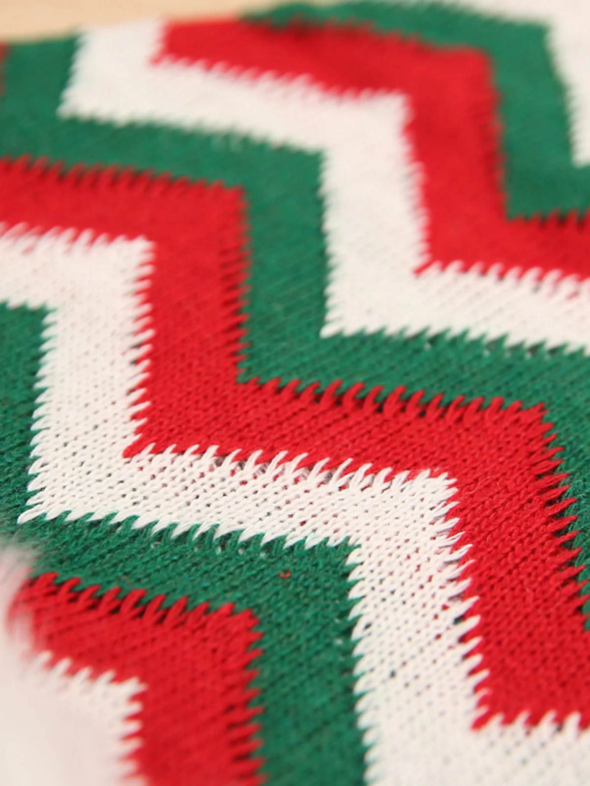 Vintage Christmas Red Striped Plush Hat - Image 3