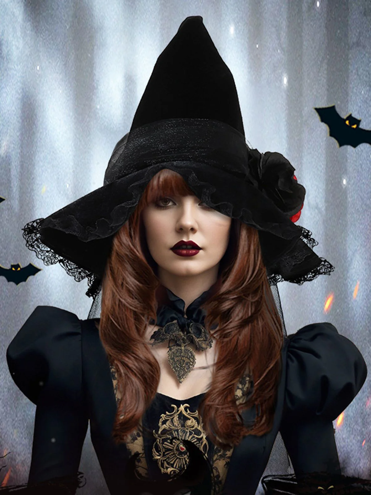 Vintage Wizard Witch Pointed Halloween Hat - Image 3