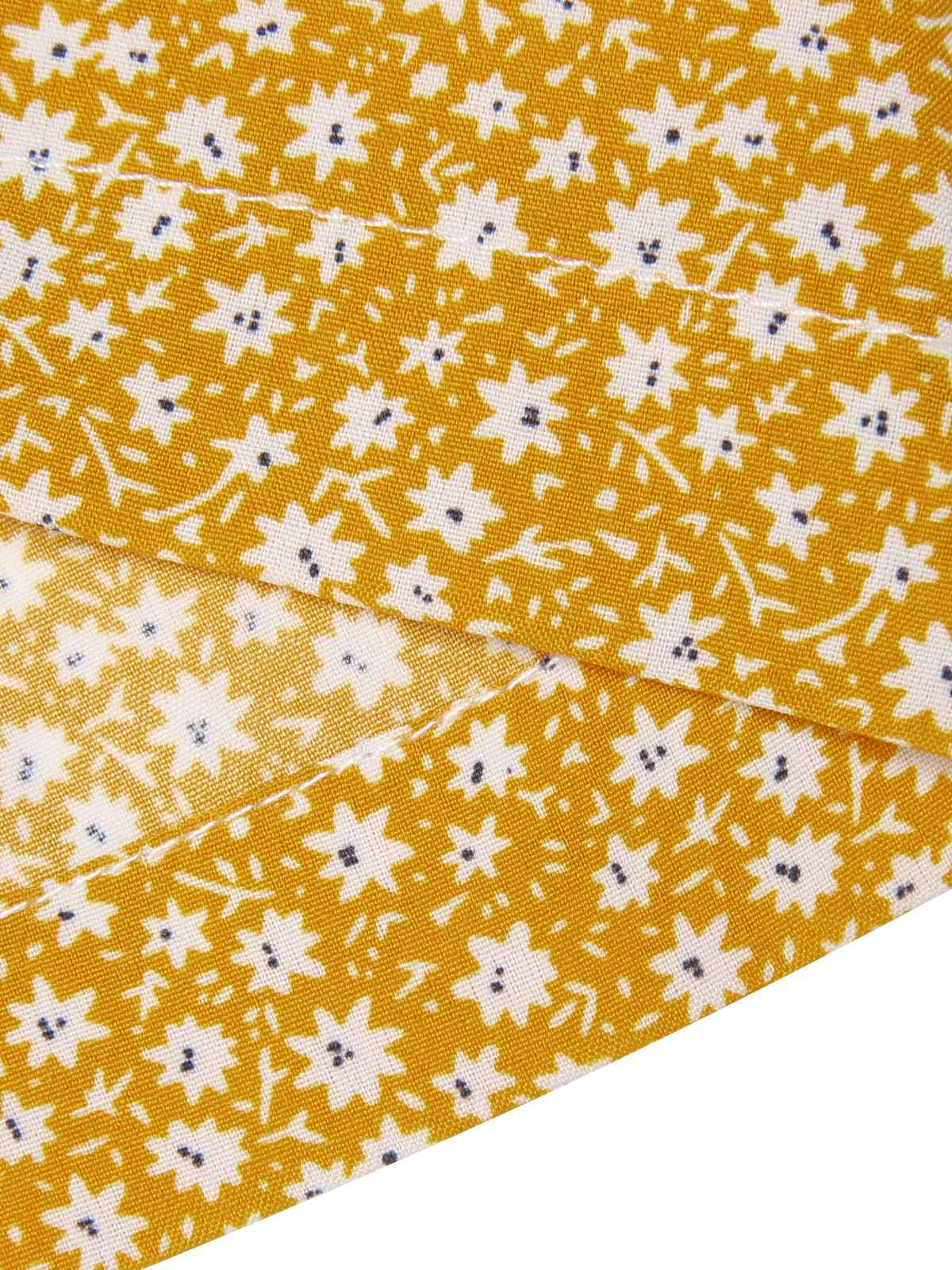 Yellow 1930s Floral Ruffles Tie Jumpsuit - Image 7