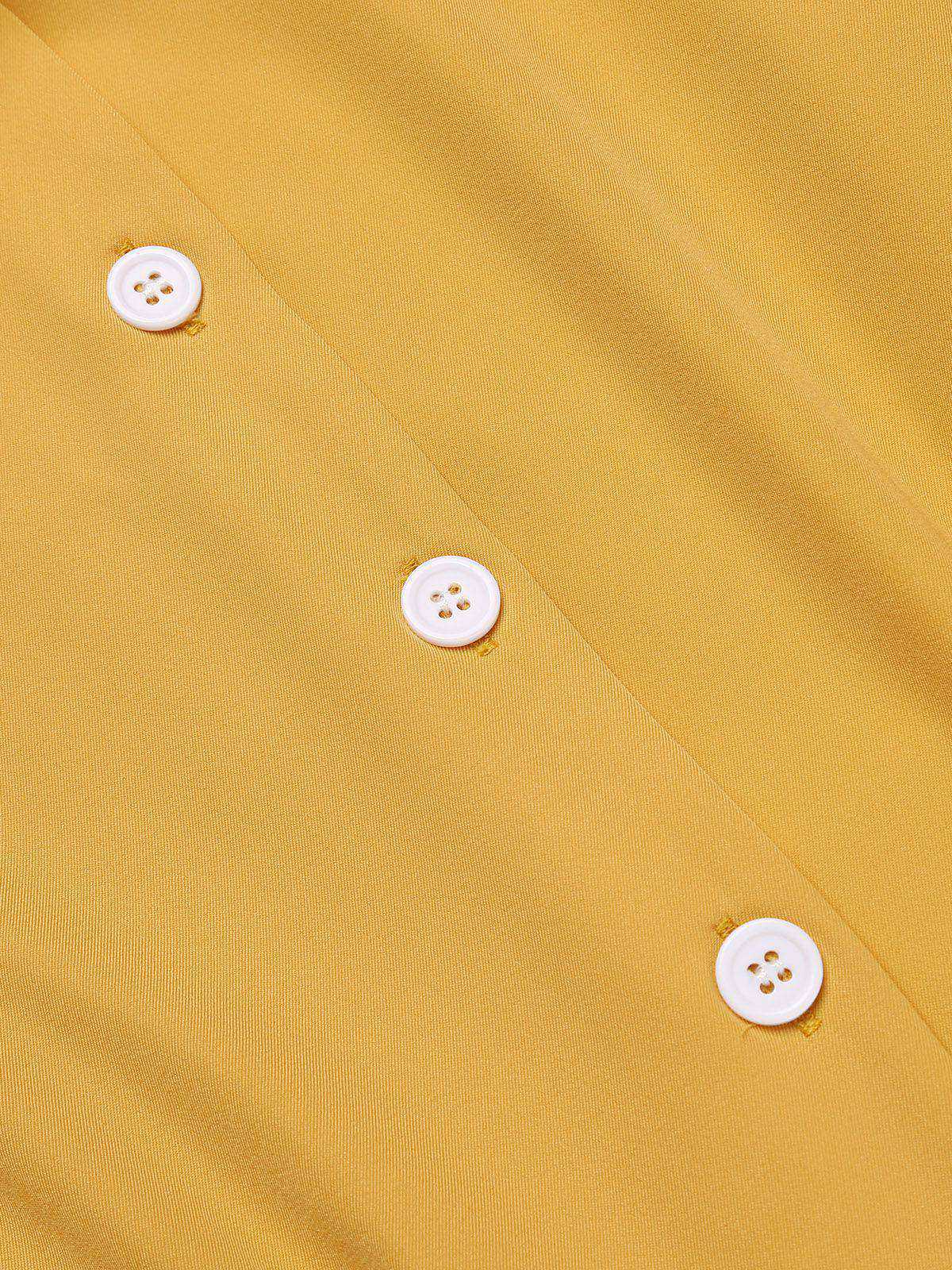 Yellow 1950s Bow Solid Blouse Top - Image 4