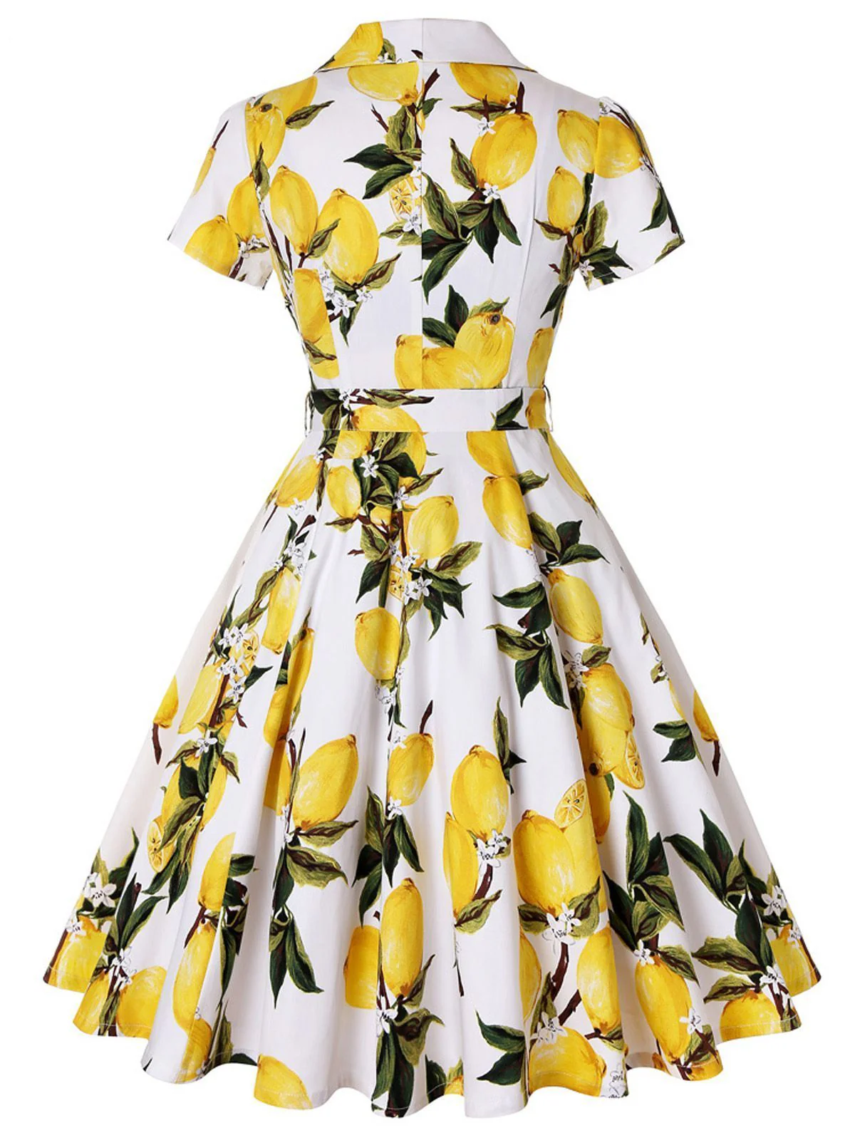 Yellow 1950s Lemon Bow Swing Dress - Image 6
