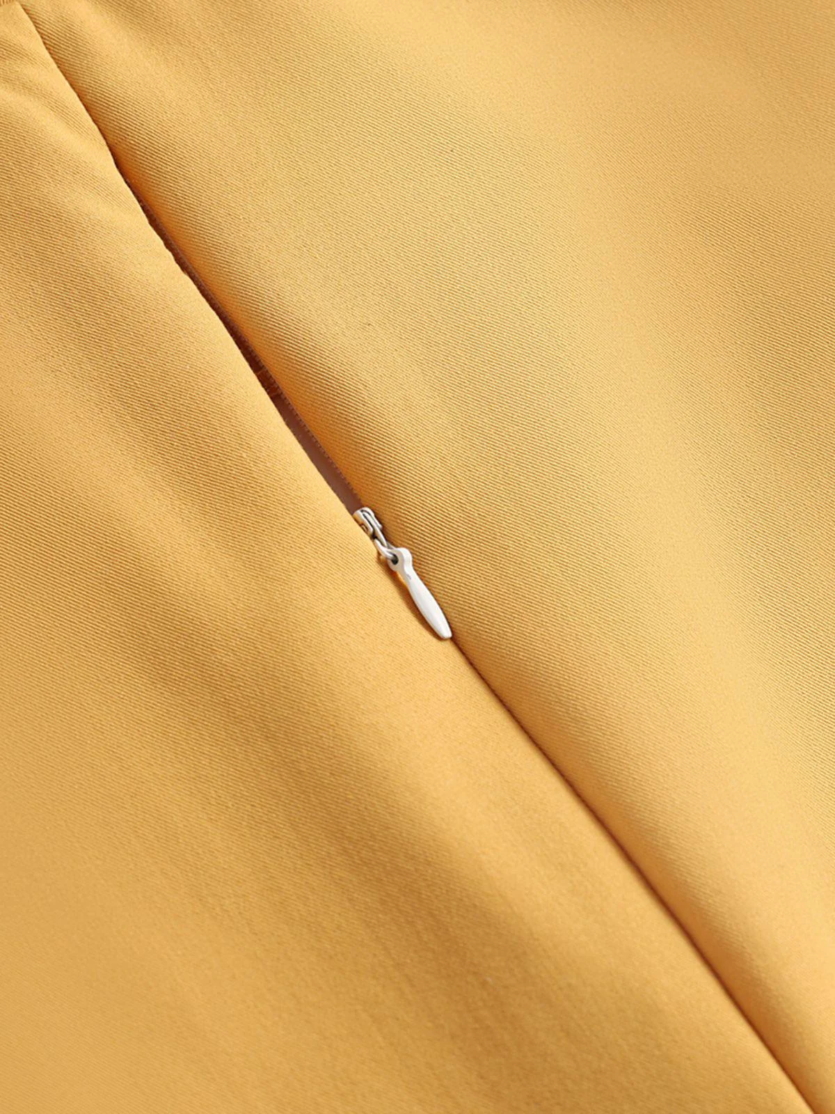 Yellow 1950s Solid Buttoned Swing Dress - Image 6