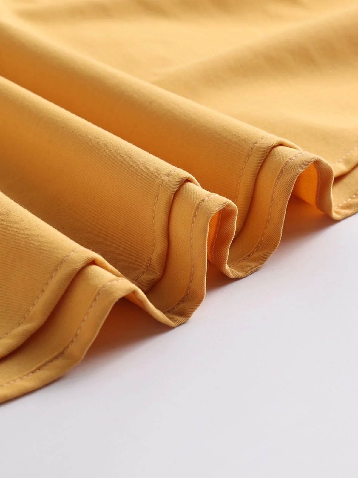 Yellow 1950s Solid Buttoned Swing Dress - Image 9