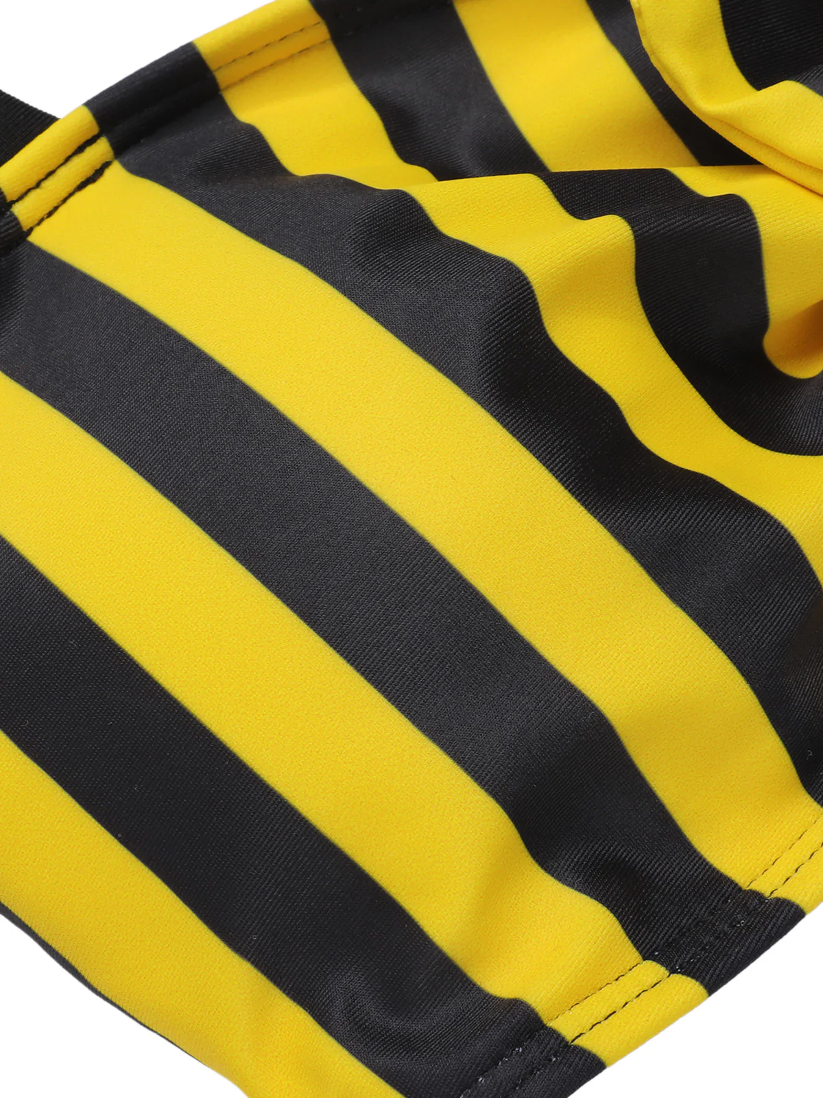 Yellow & Black 1970s Striped Bow Halter Swimsuit - Image 5